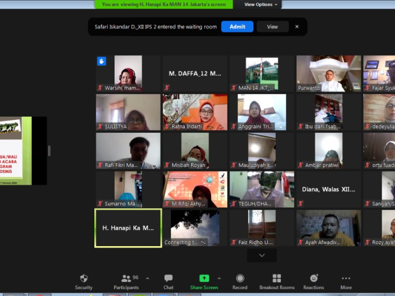 SOSIALISASI PROGRAM KELAS XII MAN 14 JAKARTA TAHUN PELAJARAN 2020 / 2021