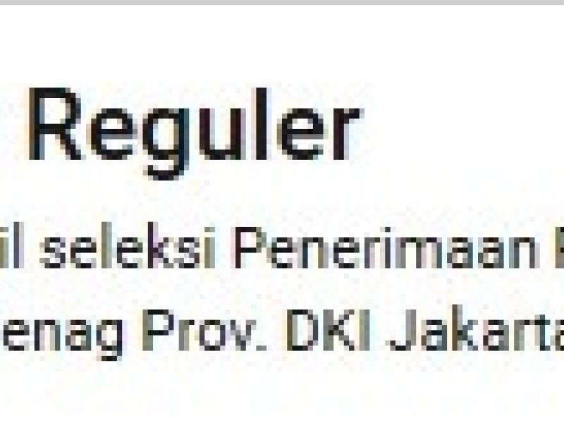 HASIL PPDB JALUR REGULER MAN 14 JAKARTA